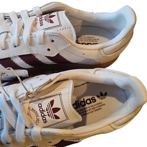 Adidas Originals Sambae Sneakers White and Burgundy Womens NEW - Picture 5 of 8